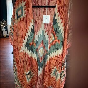 Tribal Print Kimono Cardigan